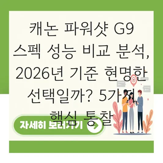 캐논 파워샷 G9 스펙 성능 비교 분석