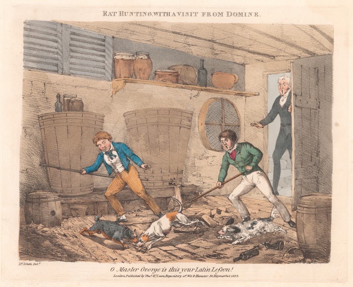 Scenes in the Life of Master George  Rat hunting with a visit from Domine 1823