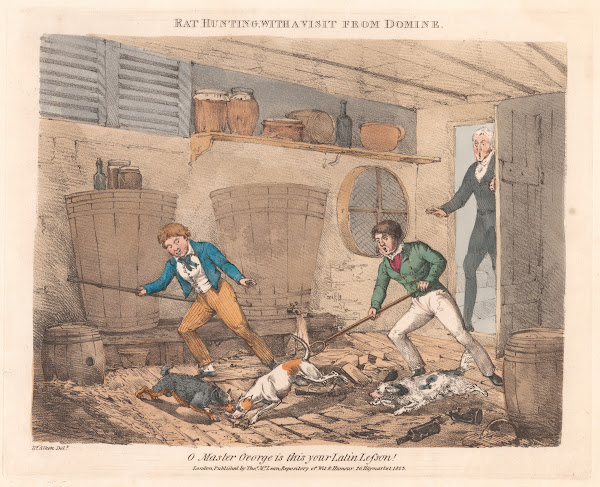 Scenes in the Life of Master George  Rat hunting with a visit from Domine 1823