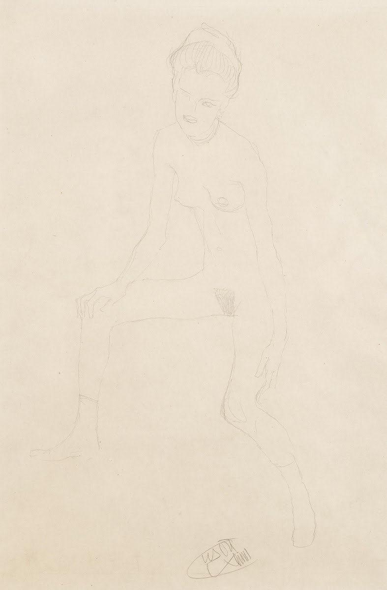 Sitting female nude c 1904