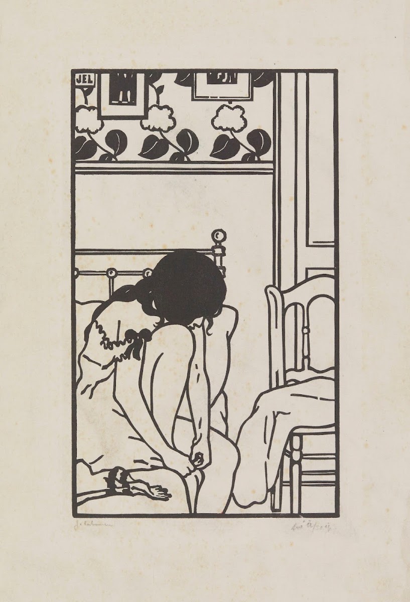 Le cor au papier peint à fleurs  Toilettes 1907
