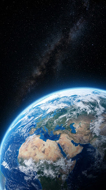 Curvature of Planet Earth from Orbit with Deep Space - Free mobile Wallpaper