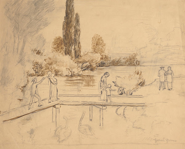 Riverside Landscape with a Bridge 1892