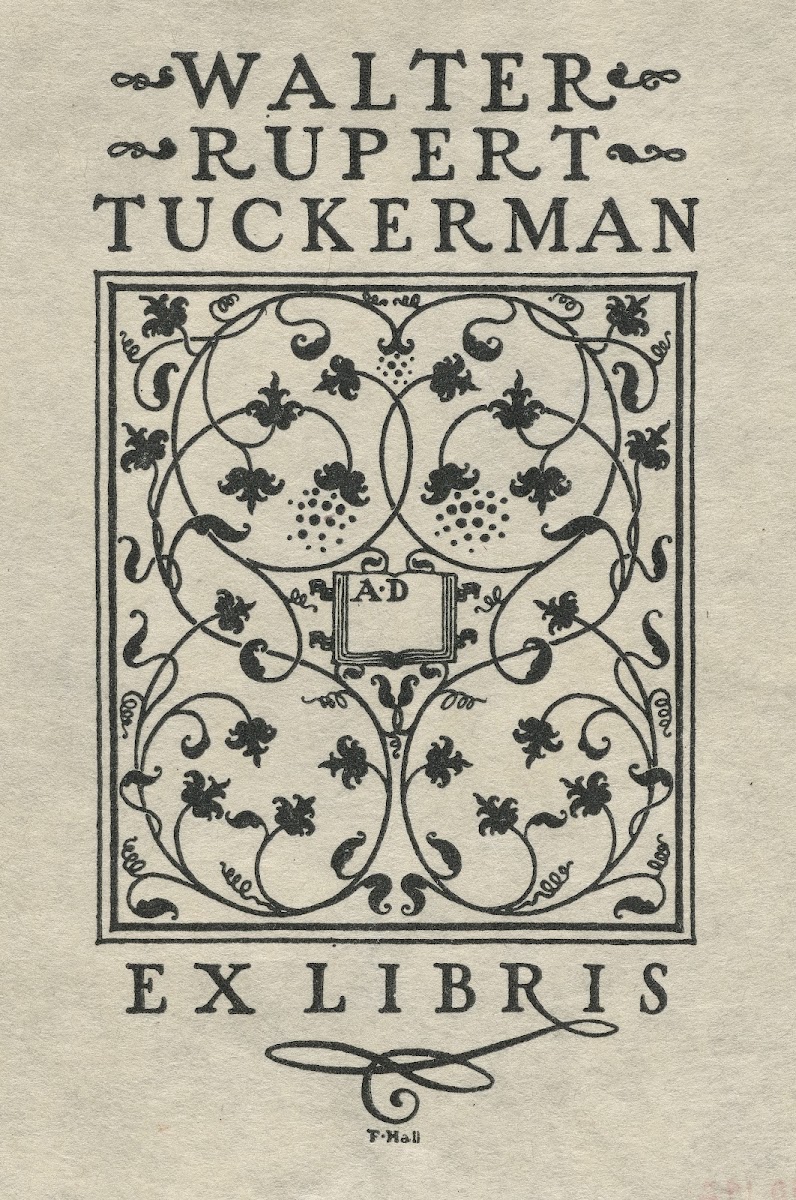 Walter Rupert Tuckerman Ex Libris inscribed