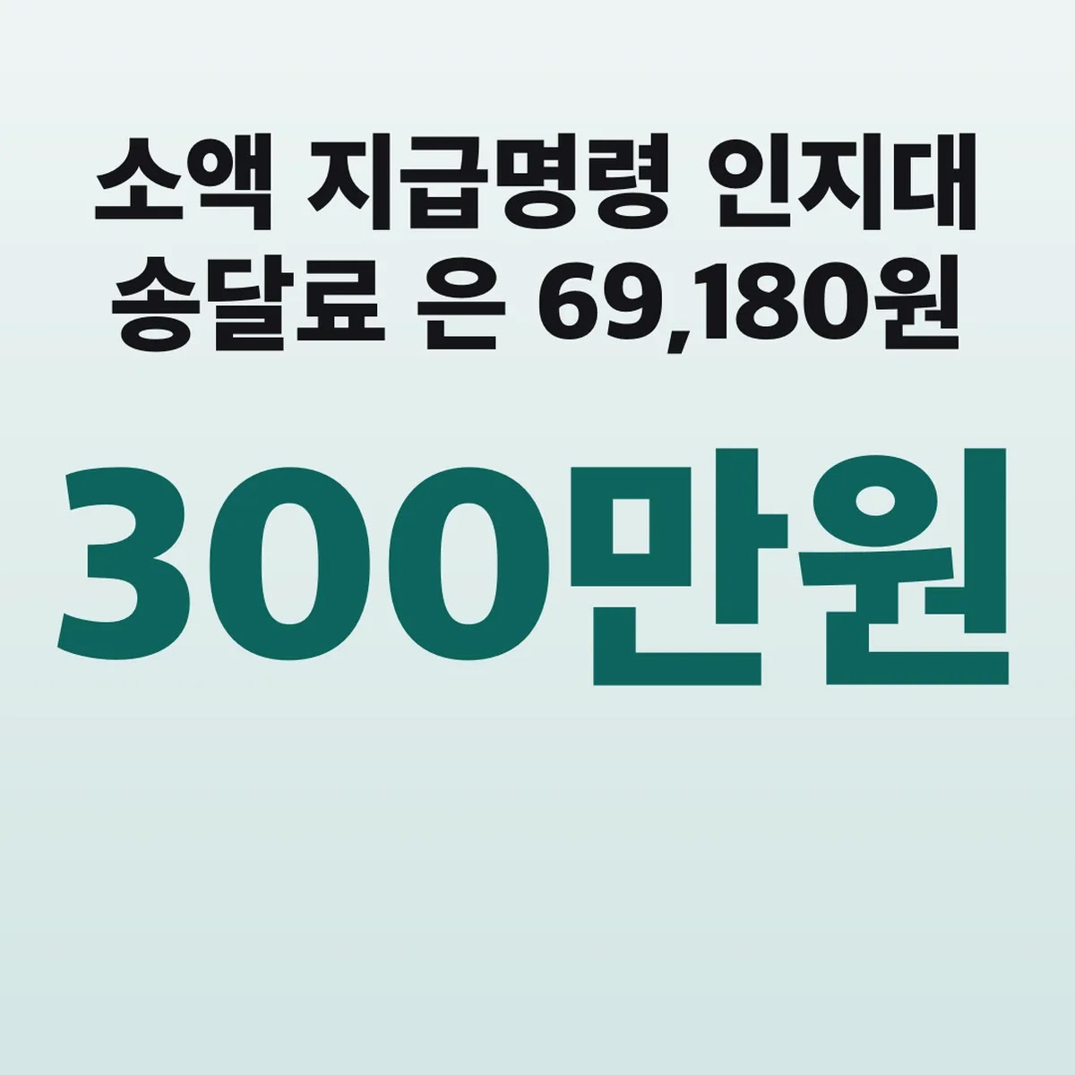 소액 지급명령 인지대 송달료 300만원은 69,180원