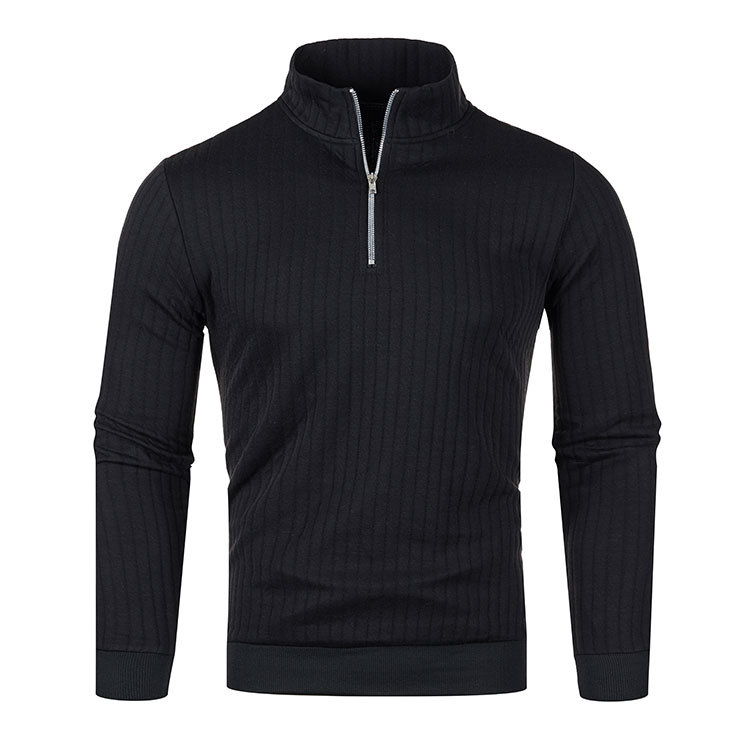 Herren-Strickpullover mit Stehkragen und Reißverschluss