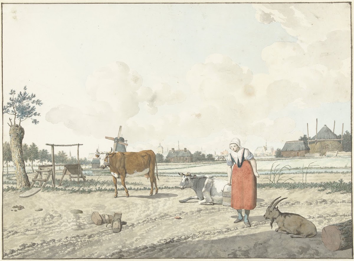Landschap met boerin en vee 1700   1800
