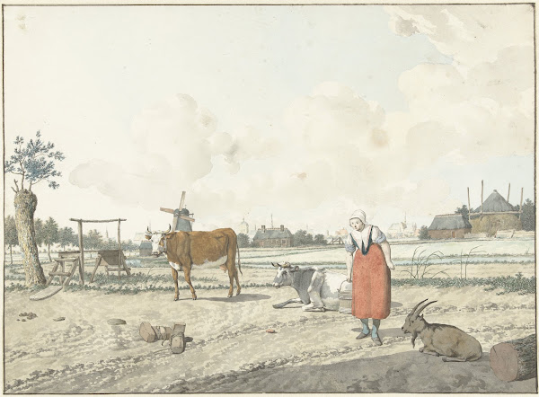 Landschap met boerin en vee 1700   1800