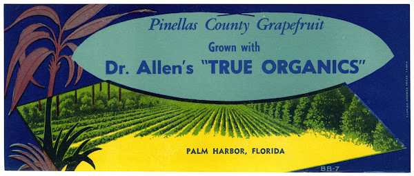 Dr Allens True Organics Grapefruit Label 1930 1950