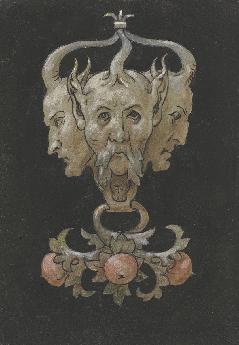 Three satyr masks 1887