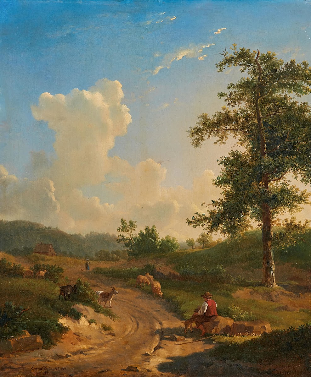 Ardennenlandschaft mit Mädchen 1862