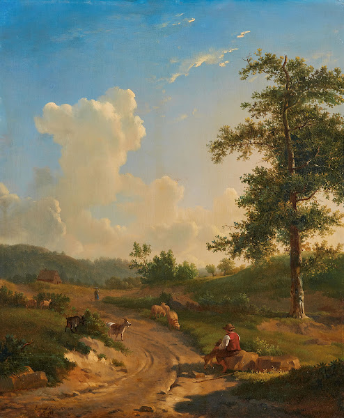 Ardennenlandschaft mit Mädchen 1862