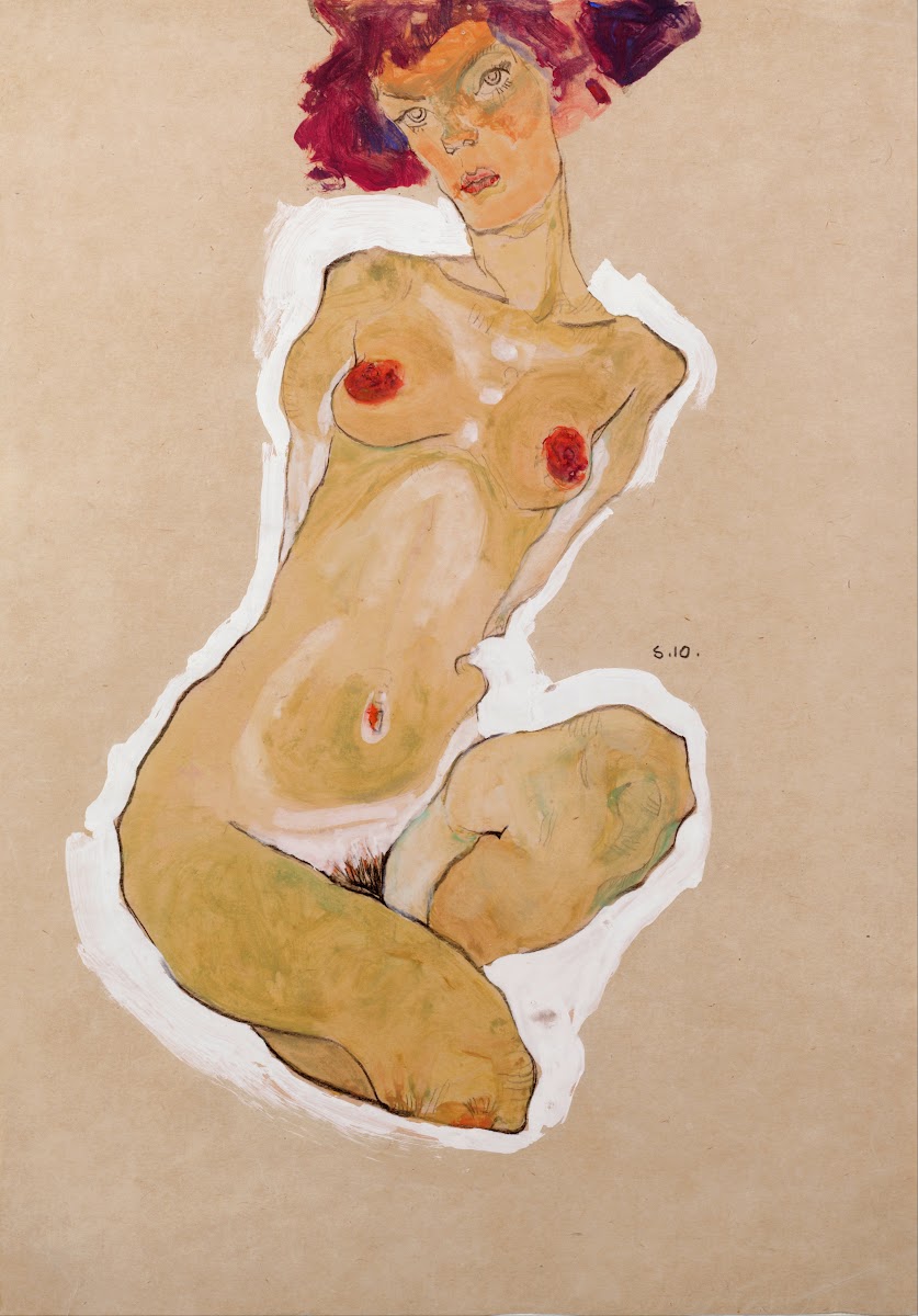 Squatting Female Nude 1910