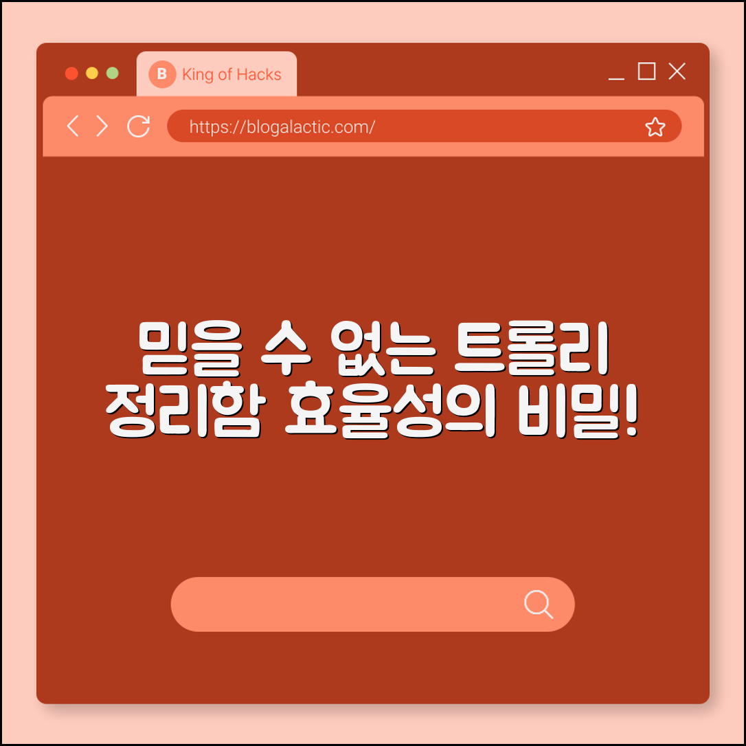 믿을 수 없는 효율성! 트롤리 정리함의 비밀