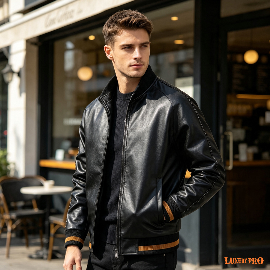 2D Zip Leather Jacket