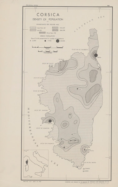 Corsica  density of population 1942