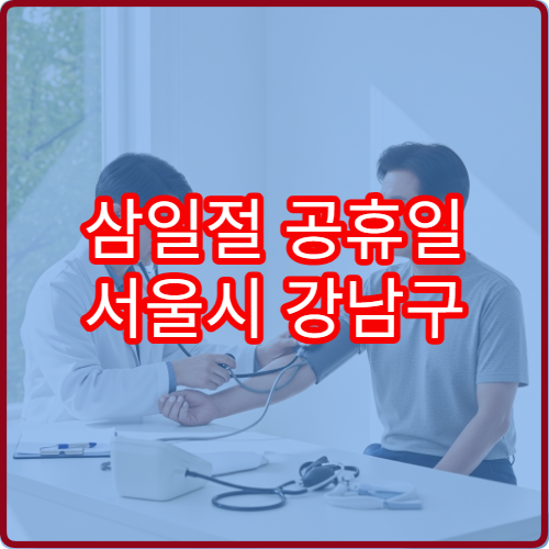 삼일절 공휴일 서울시 강남구 운영 약국 찾기 대체공휴일 당번약국 영업시간 안내