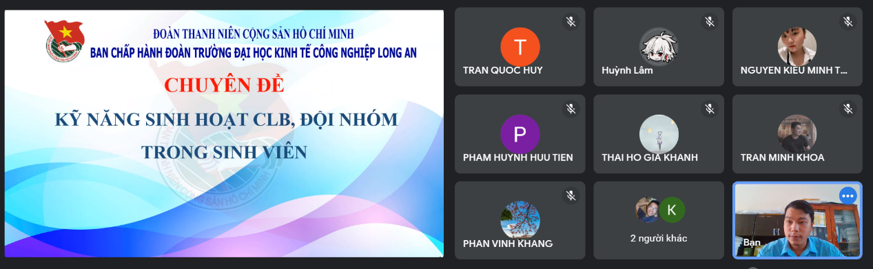 Đ/c Nguyễn Hữu Đang báo cáo chuyên đề về “Kỹ năng sinh hoạt CLB, đội, nhóm trong sinh viên”