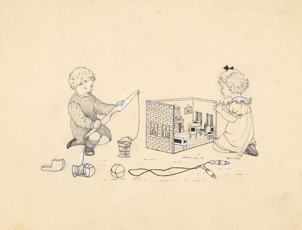Meisjes met verschillend speelgoed 1890 1930