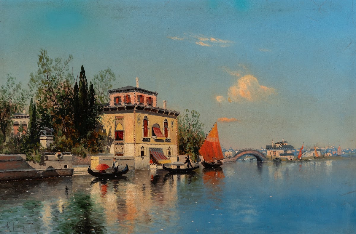A sunny day on the canal Venice