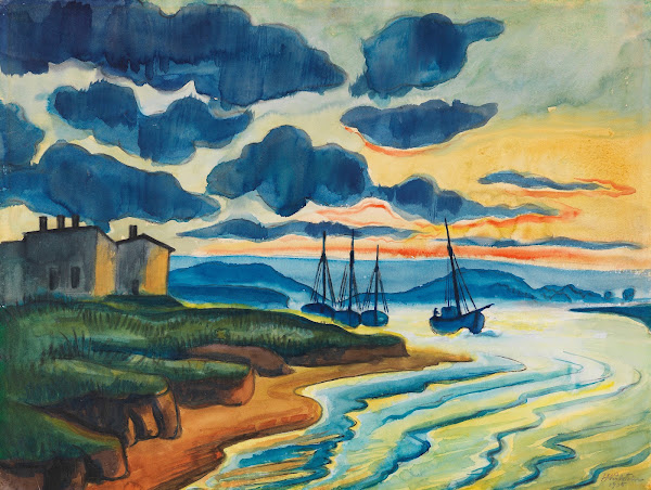 Sonnenuntergang Lebastrom 1925