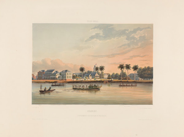 Suriname Gouvernements huis en plein te Paramaribo 1860 1862