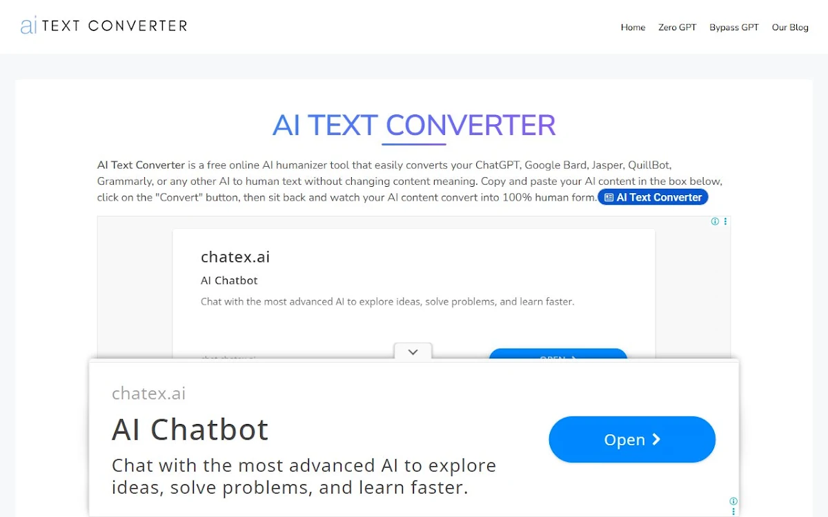 Captura de Humanize AI Text Converter