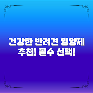 강아지영양제추천, 건강한 반려견을 위한 영양제, 왜 강아지 영양제가 필요할까, 어떤 영양제를 선택할까, 강아지 영양제 효과