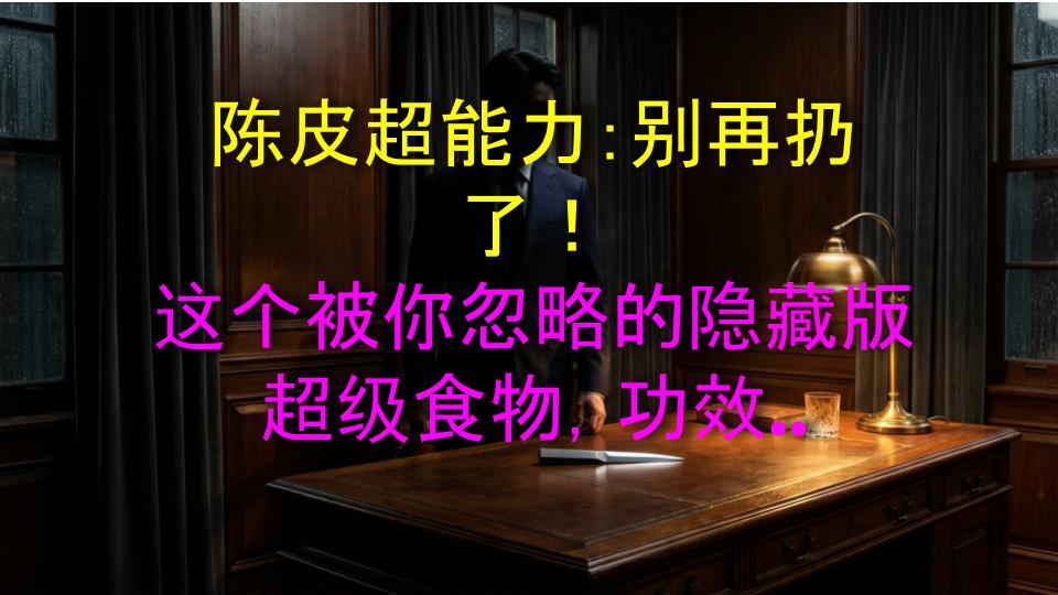 陈皮超能力：别再扔了！这个被你忽略的隐藏版超级食物，功效太绝了！