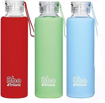  BOTELLA BOROSILICATO + SILICONA 550ML ROJA