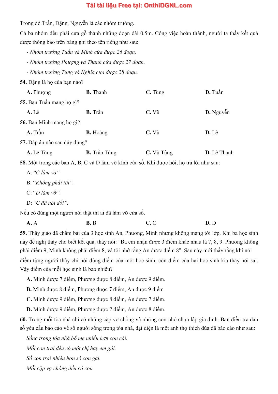 900 bài tập môn Toán - Ôn thi ĐGNL ĐHQG TP HCM Phần 15