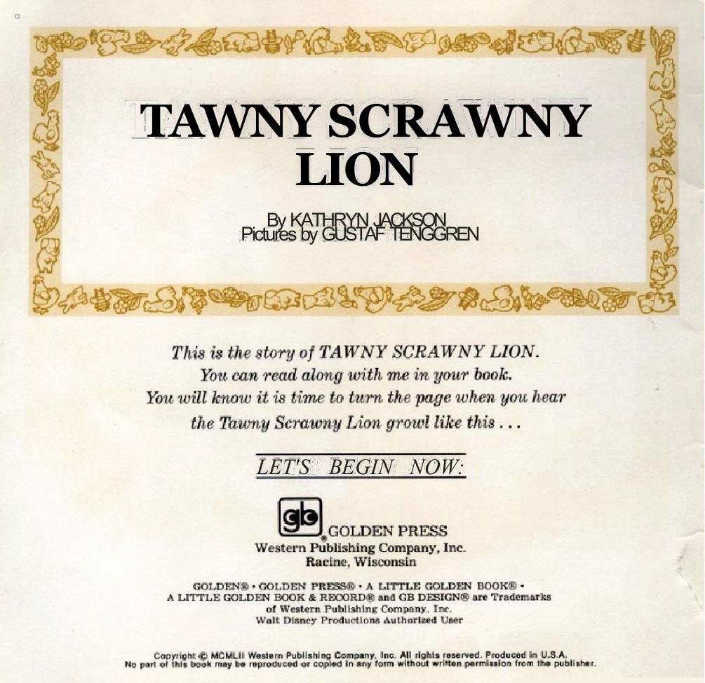 Bìa Tawny Scrawny Lion book