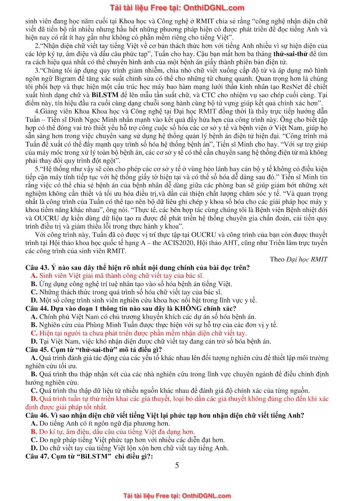 39 Đề ôn HSA - ĐỊnh tính