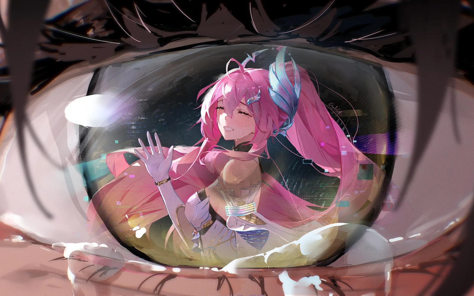 Robin Reflected In Crying Eye - Anime Illustration 4K Wallpaper (4800x3000)