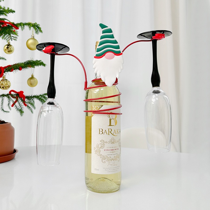 Christmas wine bottle holders made of metal