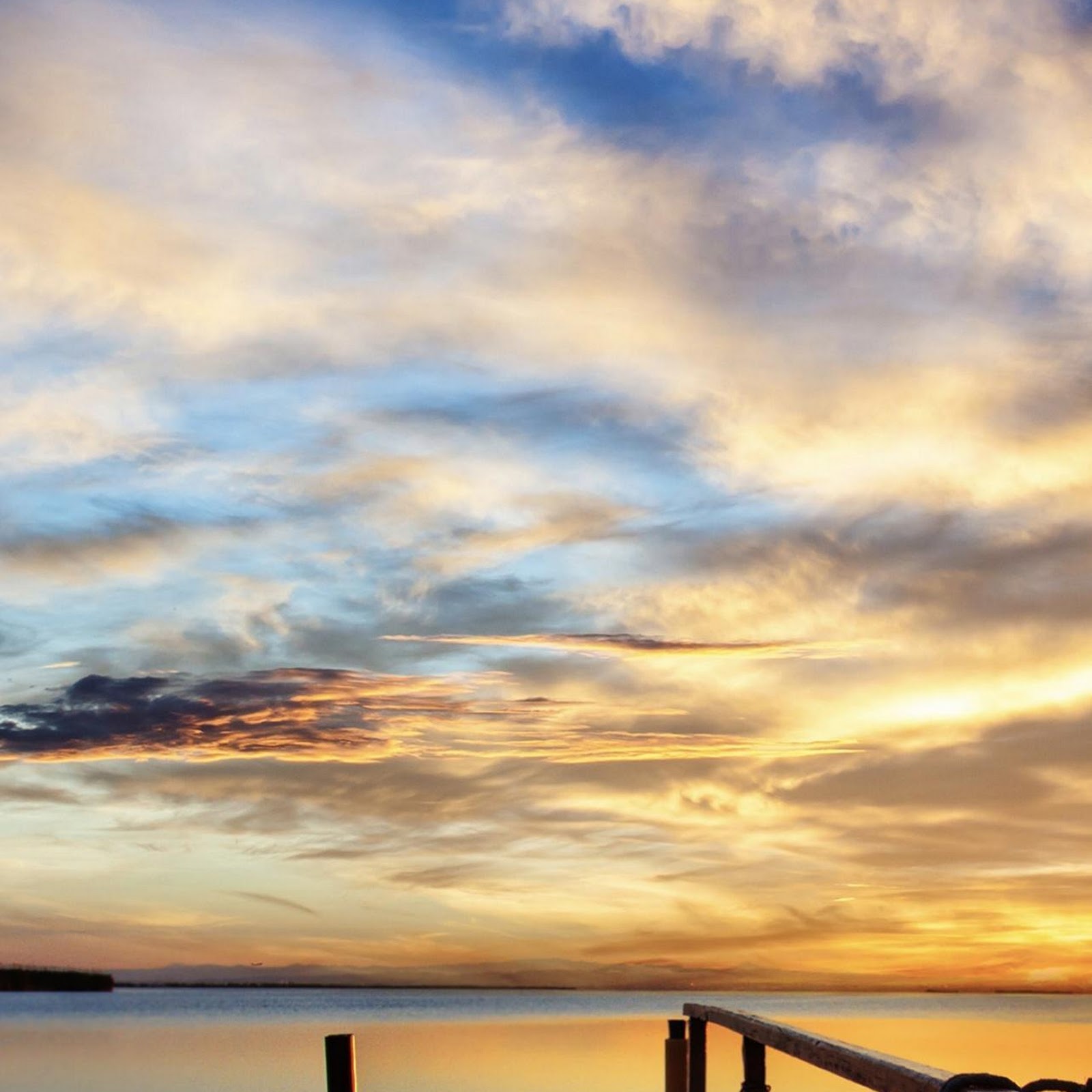 Download Wooden Pier at Sunset Full HD iPhone