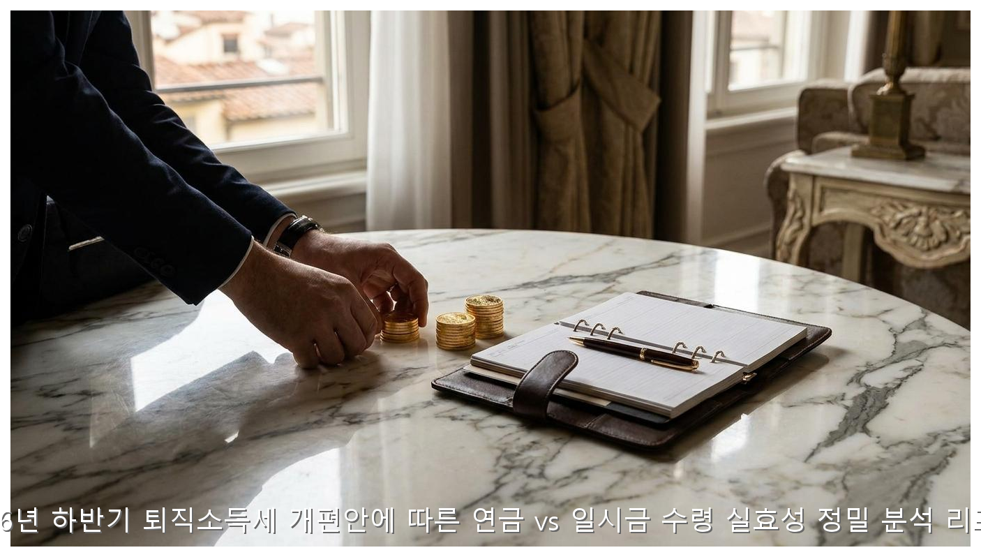 2026년 하반기 퇴직소득세 개편안에 따른 연금 vs 일시금 수령 실효성 정밀 분석 리포트 핵심 안내 및 분석 인포그래픽 (6)