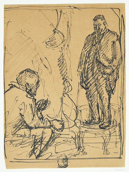 Billedhuggeren Kai Nielsen modellerer Mads Rasmussen 1913
