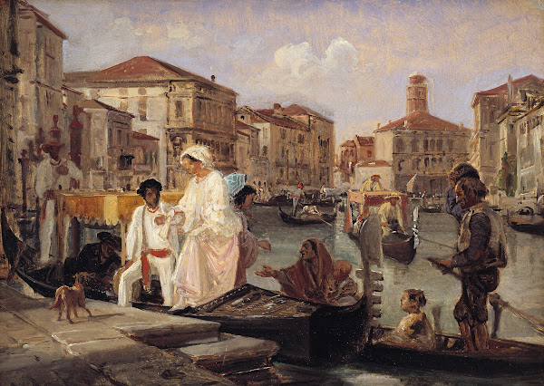 Alighting from a Gondola in Venice 1852  1855
