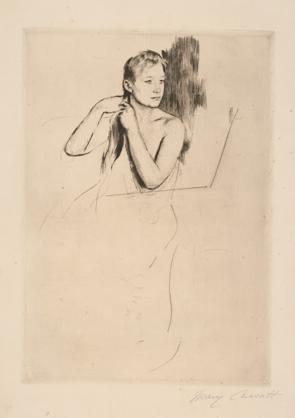 Young girl fixing her hair no 2 1889