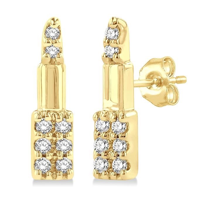 Lipstick Petite Diamond Fashion Earrings