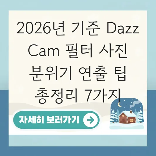 Dazz Cam 필터 사진 분위기 연출 팁
