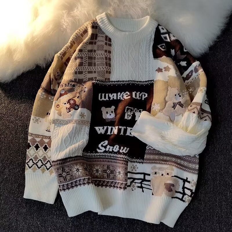 Men's Knit Sweater, Cable Pattern, Relaxed Fit