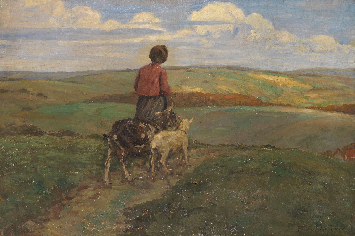 MäDchen Mit Ziegen Auf Dem Heimweg 1900