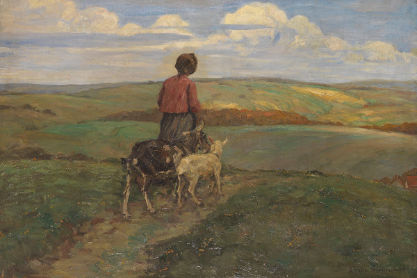 MäDchen Mit Ziegen Auf Dem Heimweg 1900