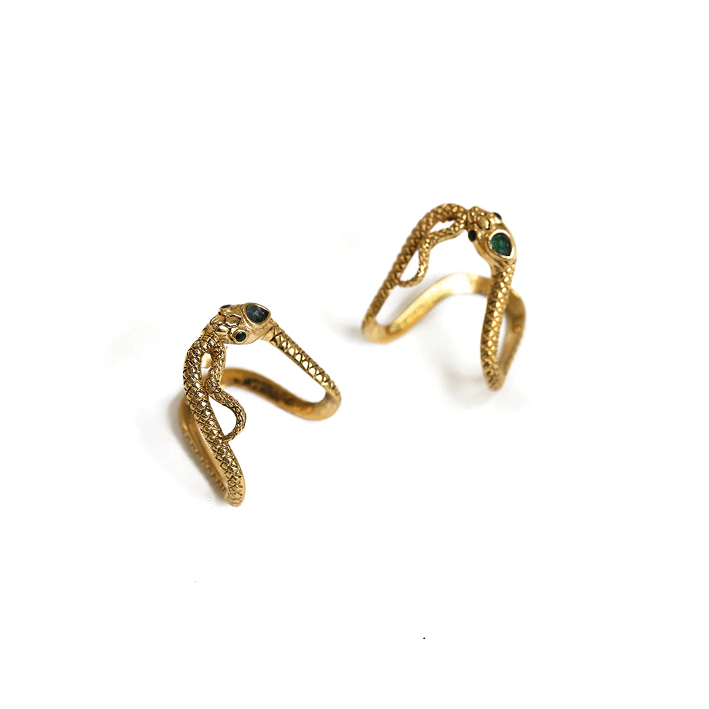 Кольцо изогнутое Змейка