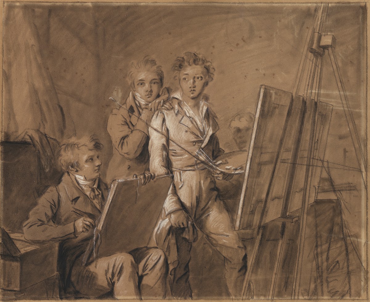 Three Young Artists in a Studio 1820