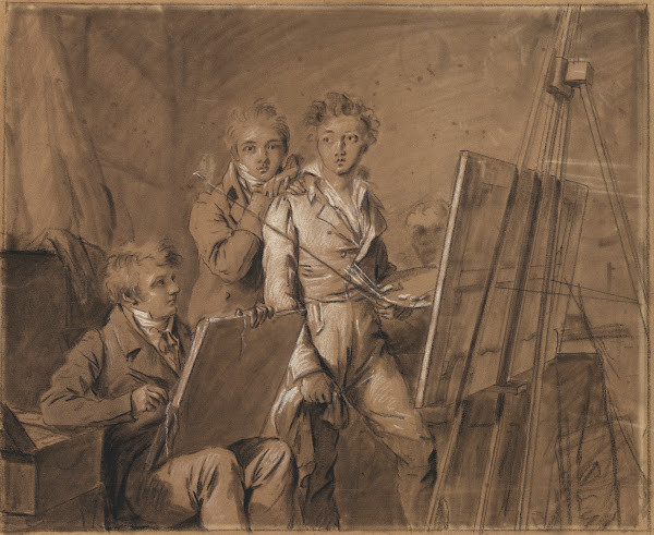 Three Young Artists in a Studio 1820
