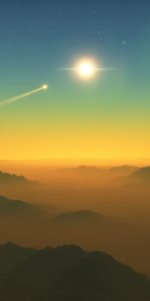 Exoplanet, Comet, Aurora, Landscape 4K Wallpaper Background