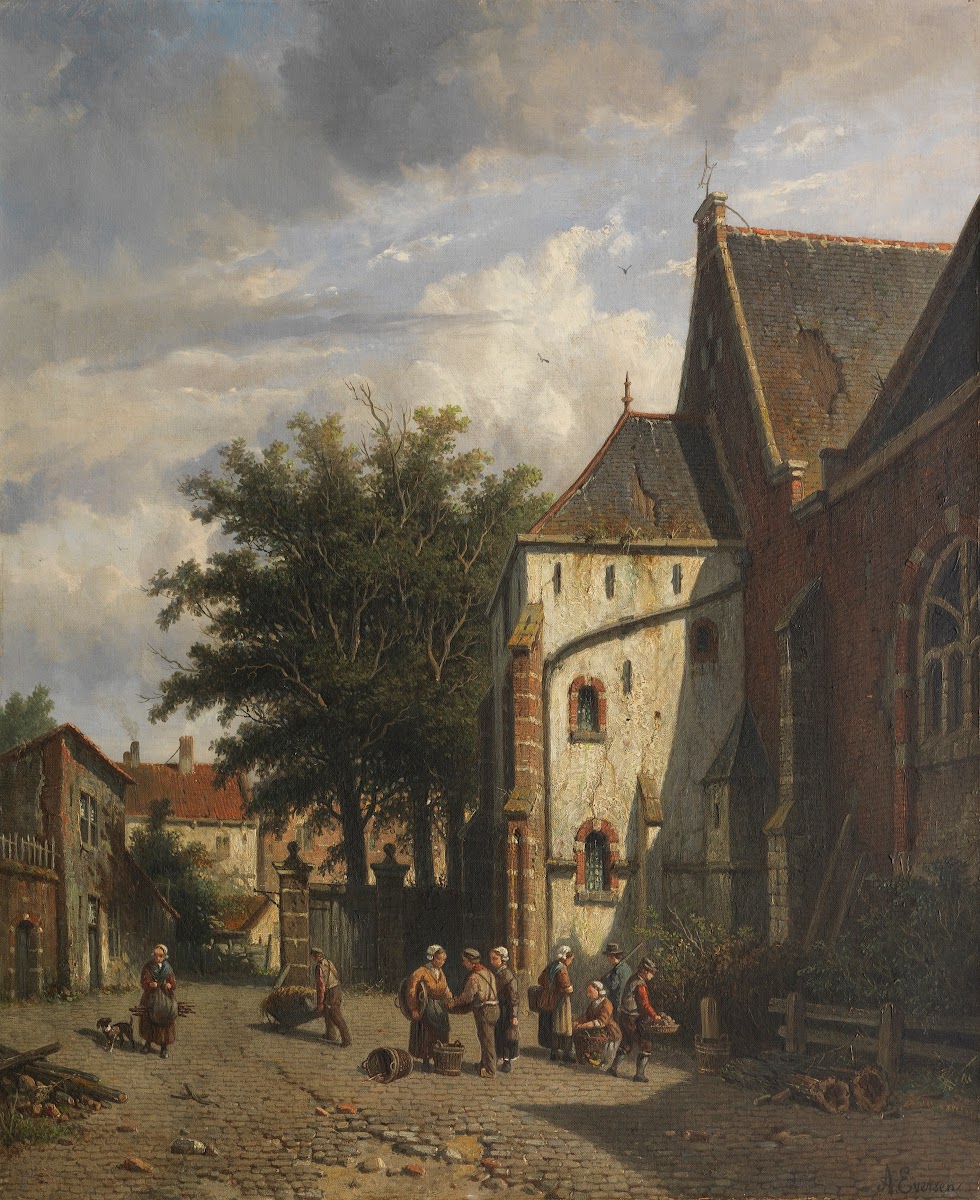 Achter de Westerkerk in Enkhuizen ca 1880